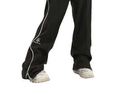 Low Waist Striped Zip-Up  Loose-Fit Wide-Leg Sweatpants