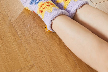 Set of 2 Pairs: Cartoon Print Fluffy Socks