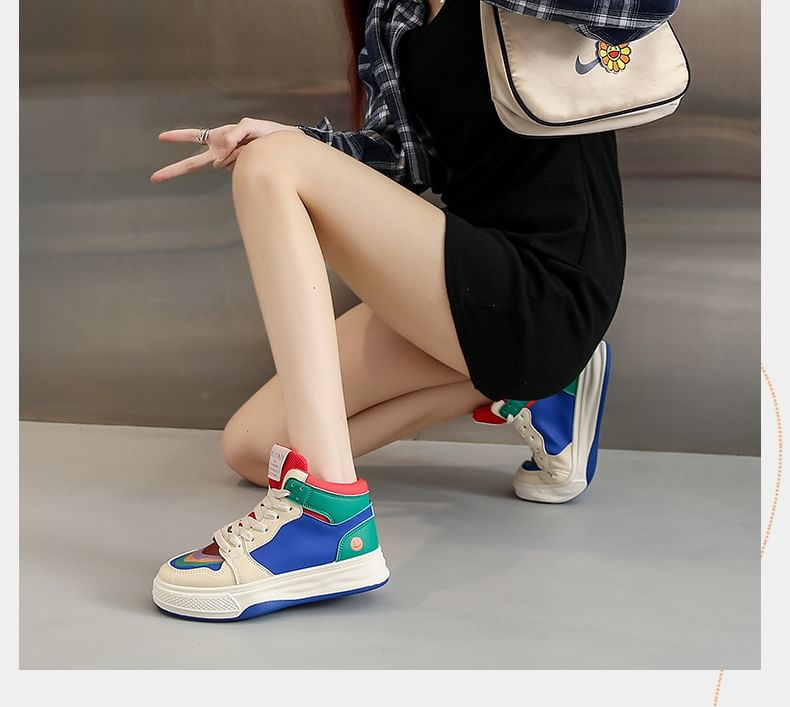 Color Block Top Sneakers High