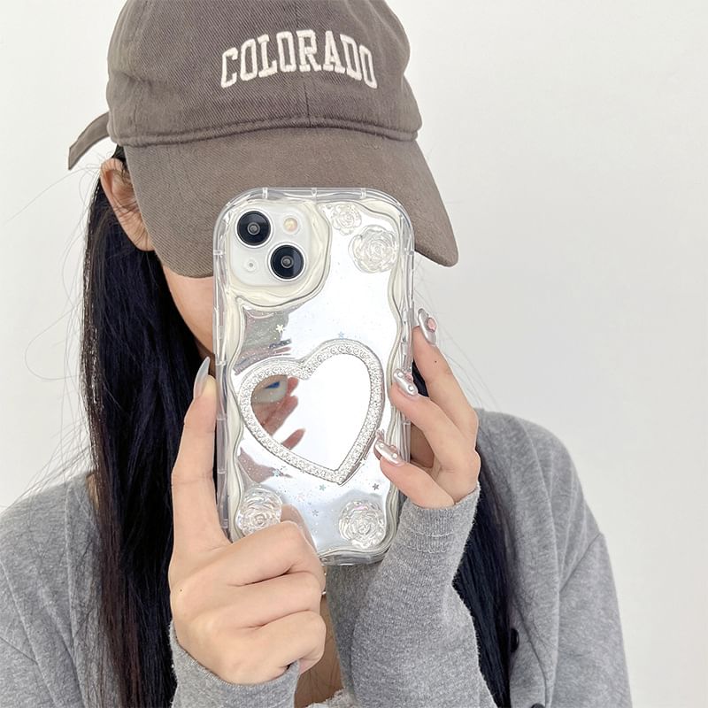 Phone Mirrored Case Heart