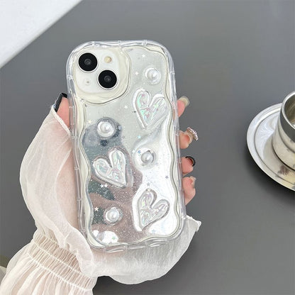 Heart Mirrored Phone Case - iPhone 15 Pro Max / 15 Pro / 15 Plus / 15 / 14 Pro Max / 14 Pro / 14 Plus / 14 / 13 Pro Max / 13 Pro / 13 / 13 mini / 12 Pro Max / 12 Pro / 12 / 12 mini / 11 Pro Max / 11 Pro / 11 / SE / XS Max / XS / XR / X