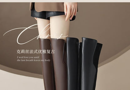 Platform Panel Over The Knee Boots