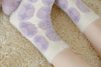 Patterned Fluffy Short Socks Set