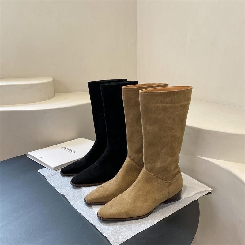 Wide-Calf Pointy Toe Short Boots