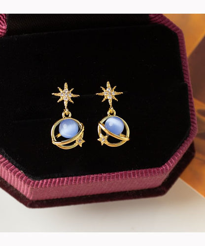 Alloy Stone Drop Eye Cat Star Faux Earring Planet