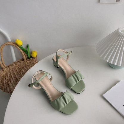 Ankle Ruched Strap Sandals
