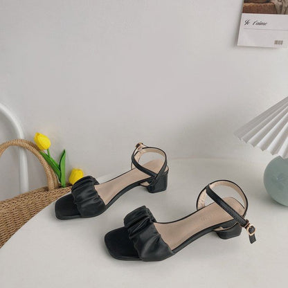 Ankle Ruched Strap Sandals