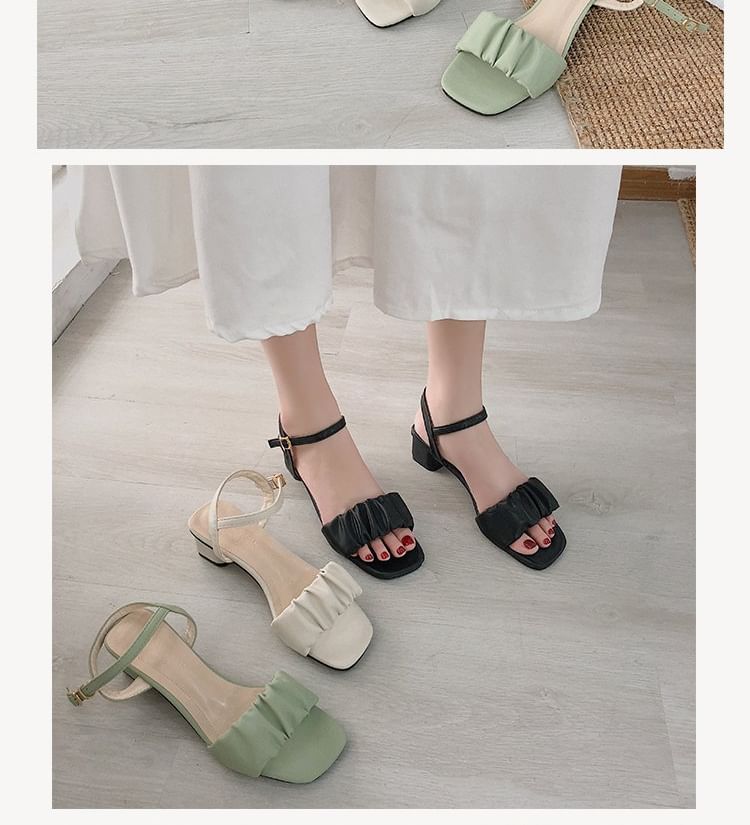 Ankle Ruched Strap Sandals