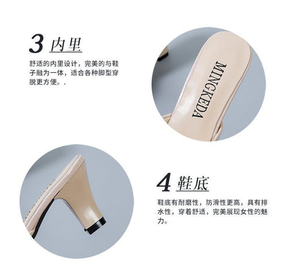 Slide Heel Bow High Sandals