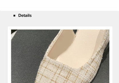 Pumps Tweed Slingback Pointed Toe