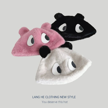 Fleece Cartoon Bucket Hat