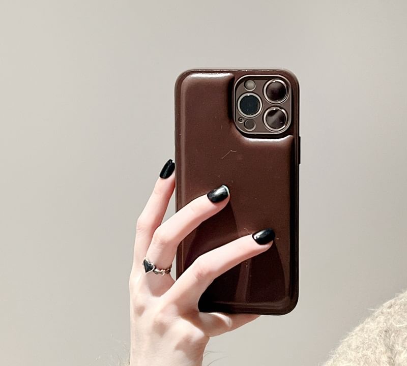 Leather Faux Plain Phone Case