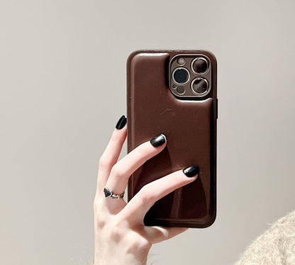 Leather Faux Plain Phone Case