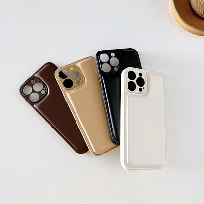Leather Faux Plain Phone Case