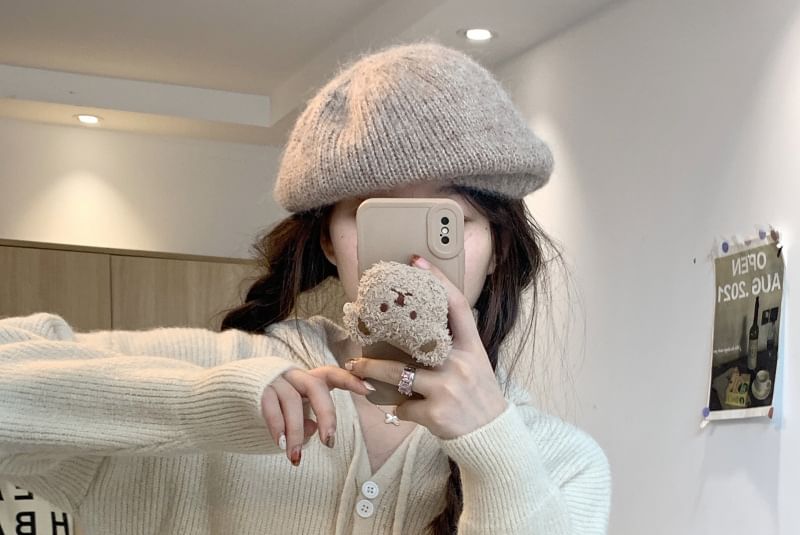 Button-Up Cardigan Hooded Plain