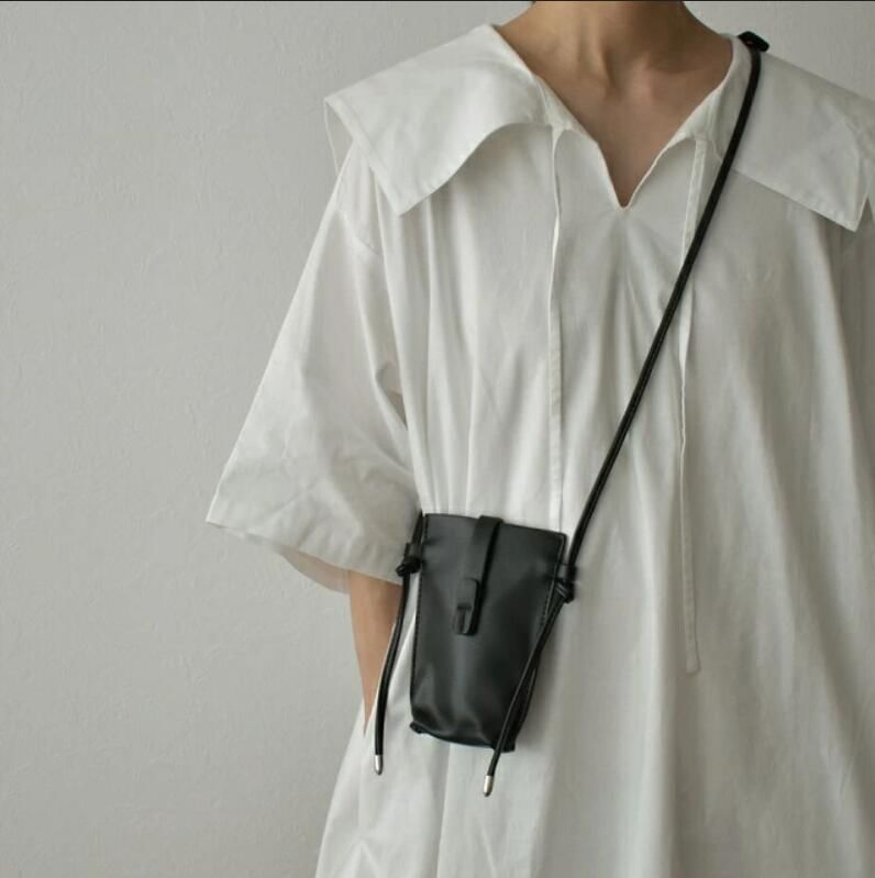 Leather Plain Bag Crossbody Mobile Faux Phone
