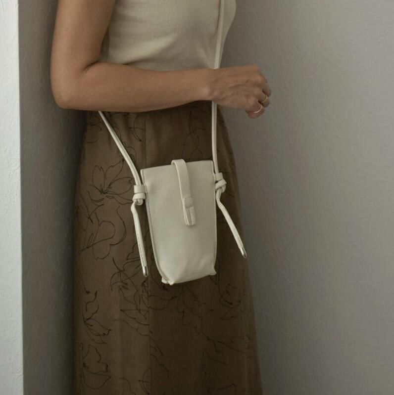 Leather Plain Bag Crossbody Mobile Faux Phone