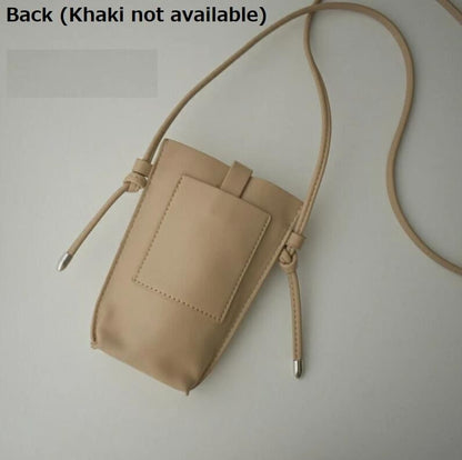 Leather Plain Bag Crossbody Mobile Faux Phone