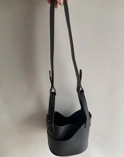 Bucket Plain Faux Bag Leather