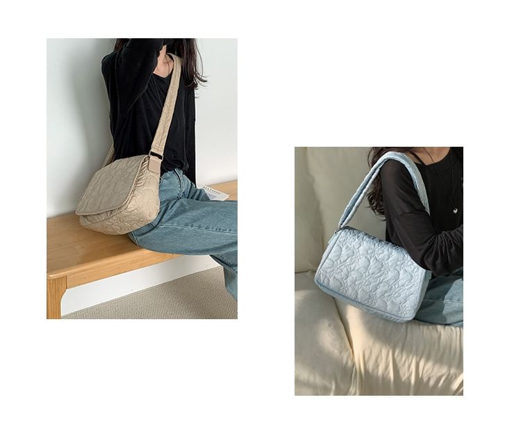 Plain Padded Flap Crossbody Bag