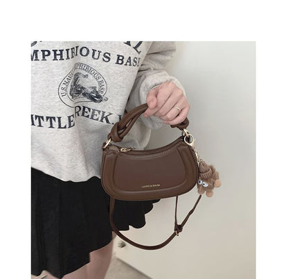 Top Handle Faux Leather Crossbody Bag