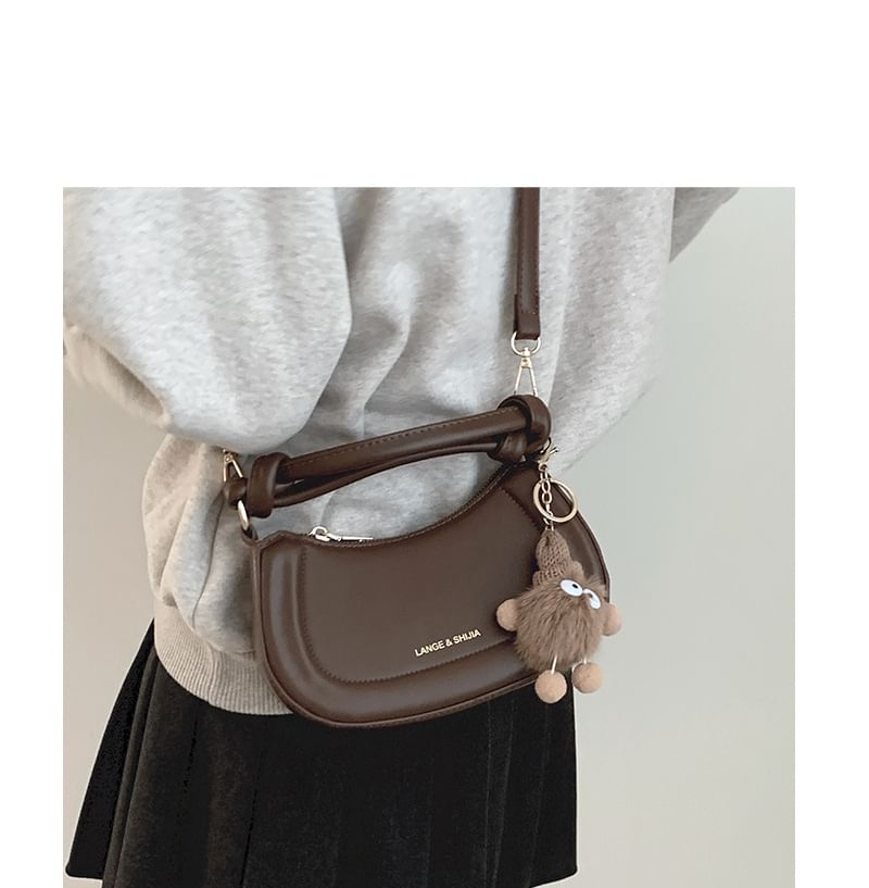 Top Handle Faux Leather Crossbody Bag