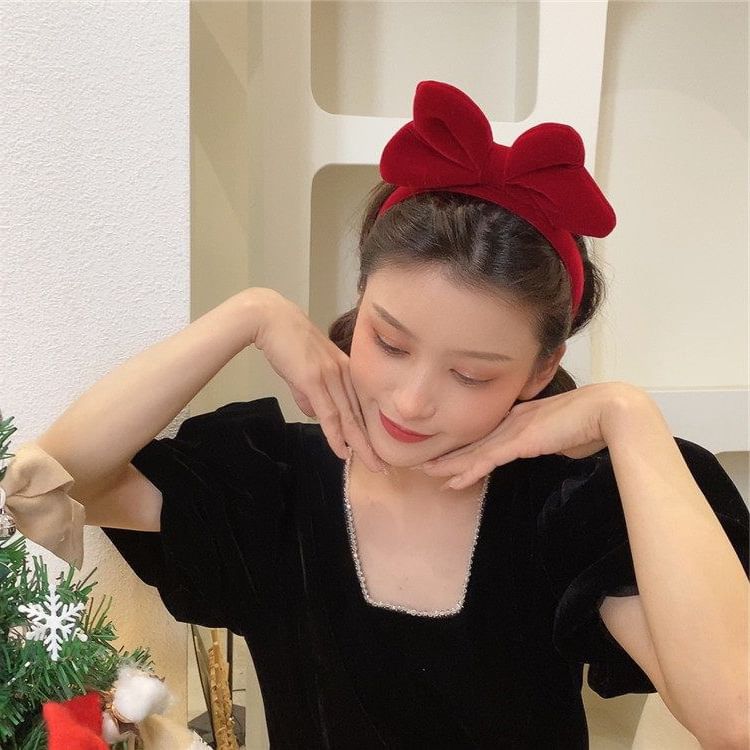 Velvet Headband Bow