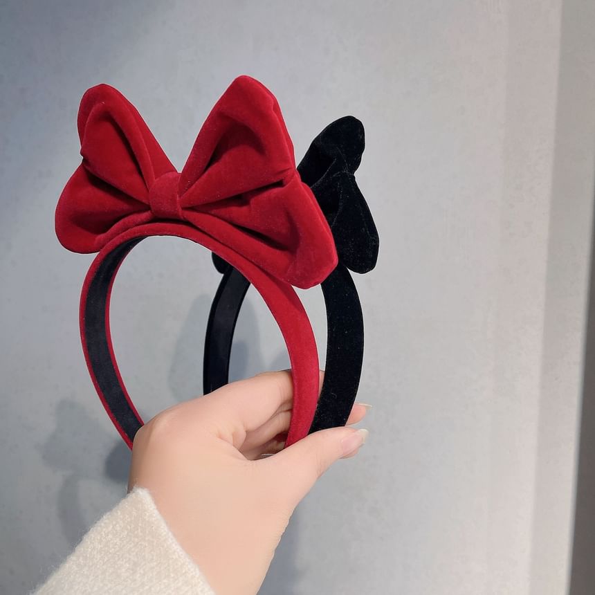 Velvet Headband Bow
