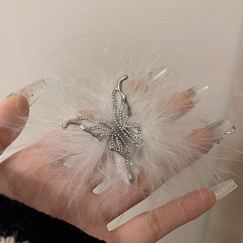Alloy Open Feather Ring
