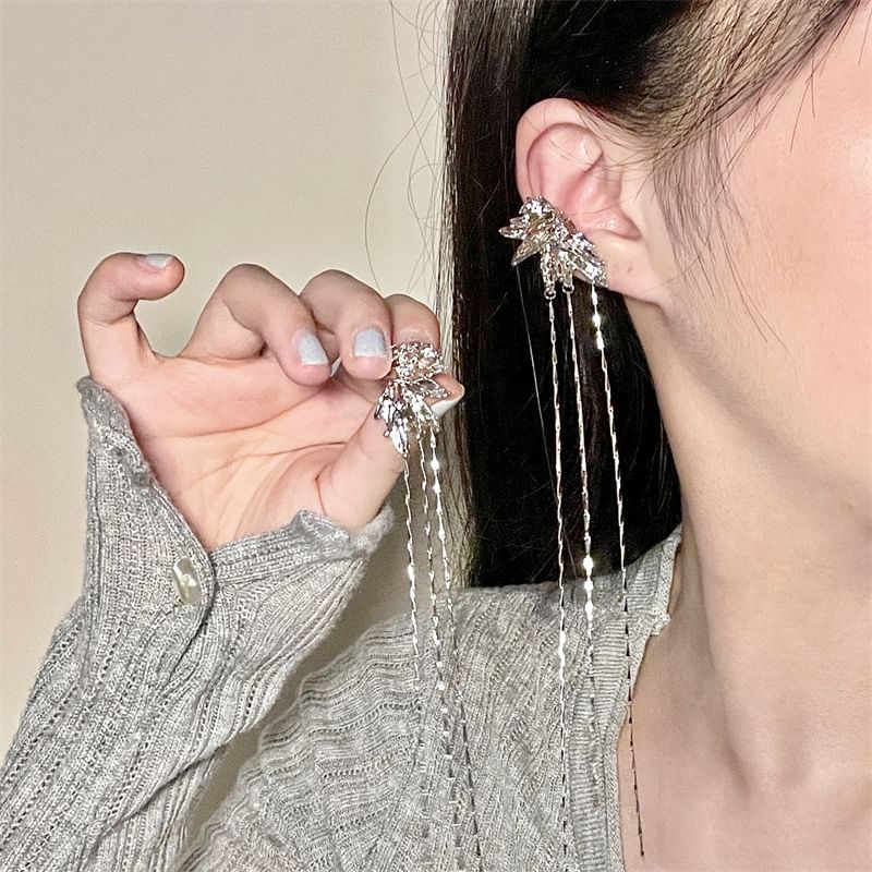 Earring Alloy Threader Cuff Butterfly