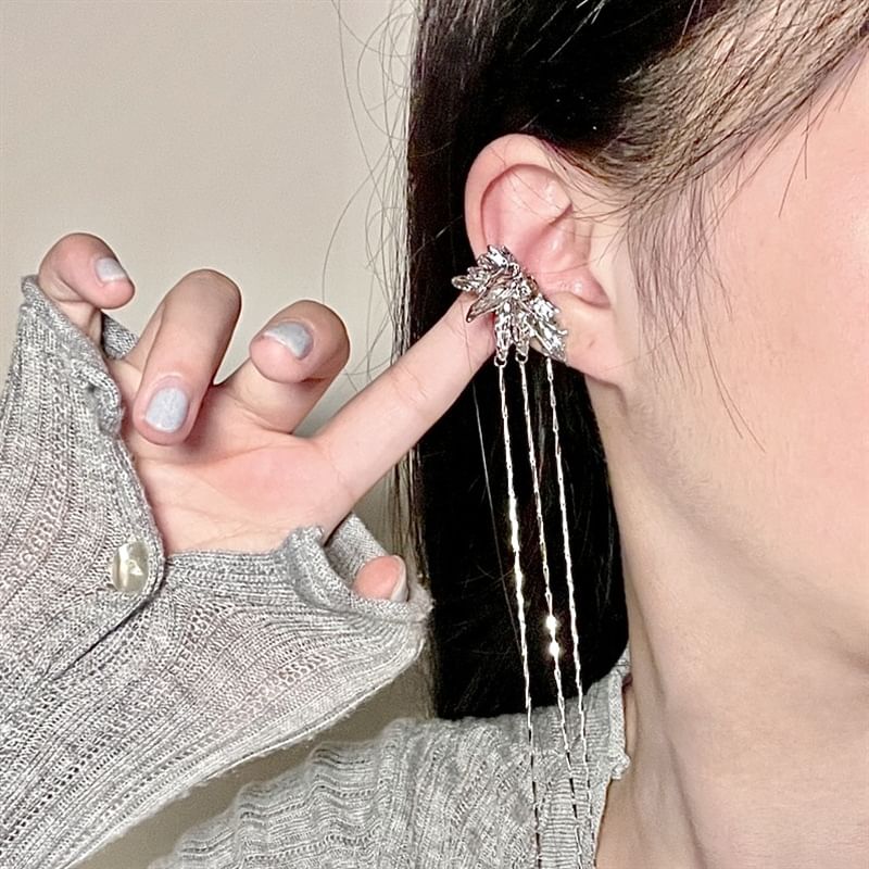 Earring Alloy Threader Cuff Butterfly