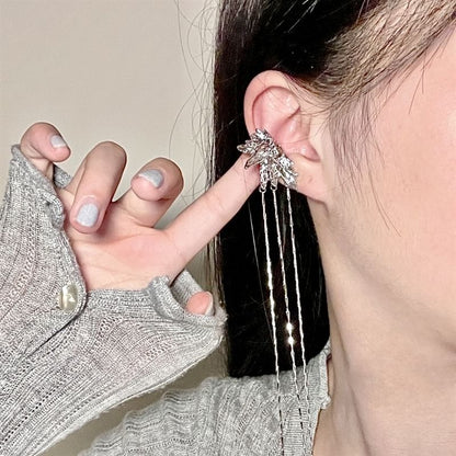 Earring Alloy Threader Cuff Butterfly