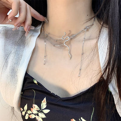 Layered Snake Choker Alloy