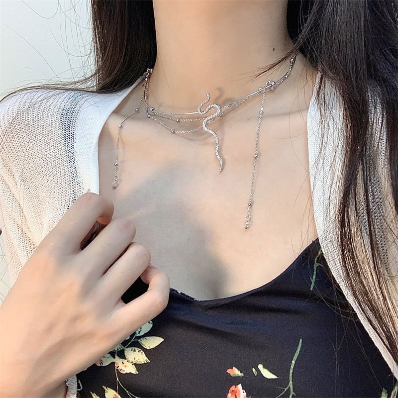 Layered Snake Choker Alloy