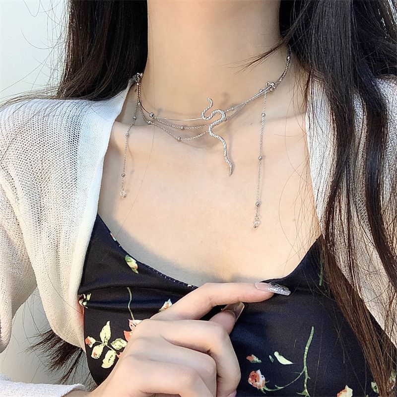 Layered Snake Choker Alloy