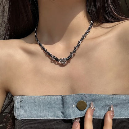 Alloy Faux Leather Choker