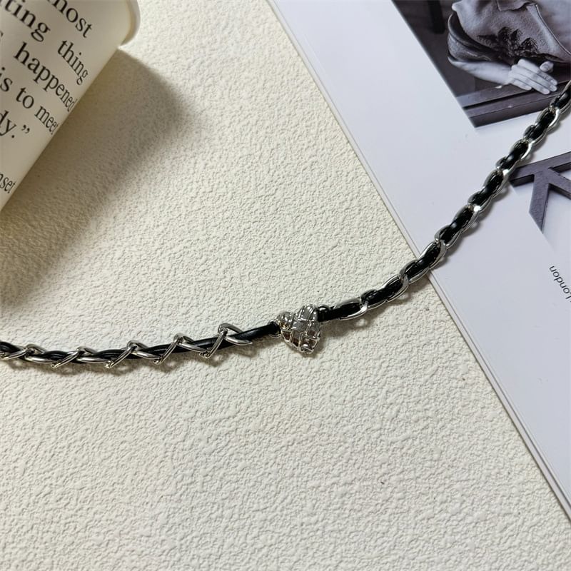 Alloy Faux Leather Choker