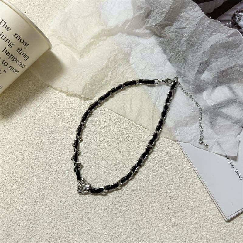Alloy Faux Leather Choker