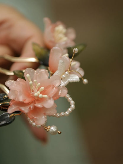 Floral Glass Alloy Hair Comb (Various Designs)