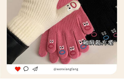 Print Gloves Knit Touchscreen Cartoon