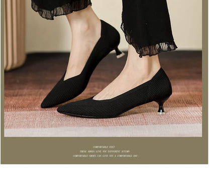 Almond Toe Kitten Heel Pumps