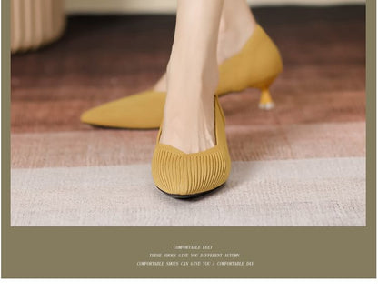 Almond Toe Kitten Heel Pumps