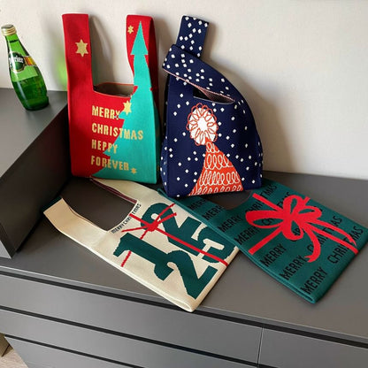 Small Knit Various Bag Designs Christmas ( ) Tote
