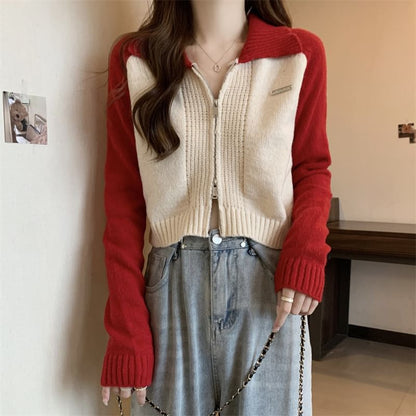 Cardigan Two-Tone Zip Polo