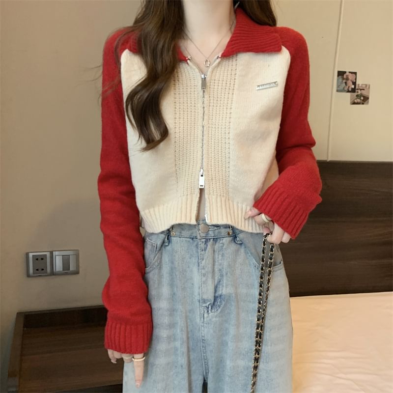 Cardigan Two-Tone Zip Polo