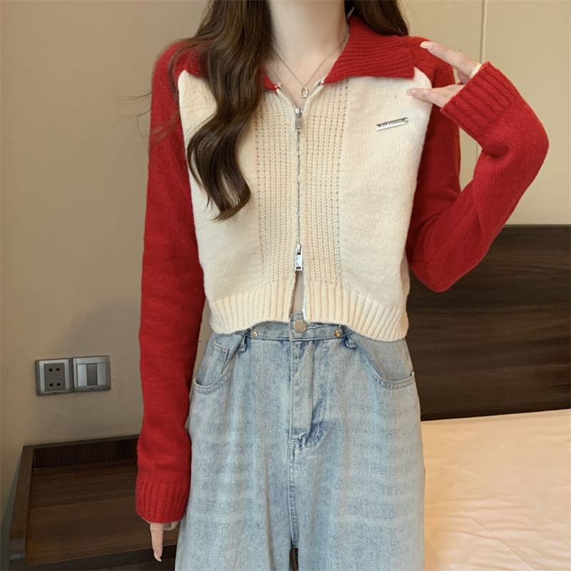 Cardigan Two-Tone Zip Polo
