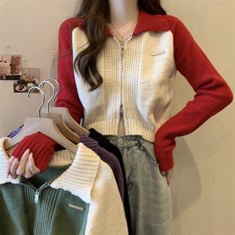 Cardigan Two-Tone Zip Polo
