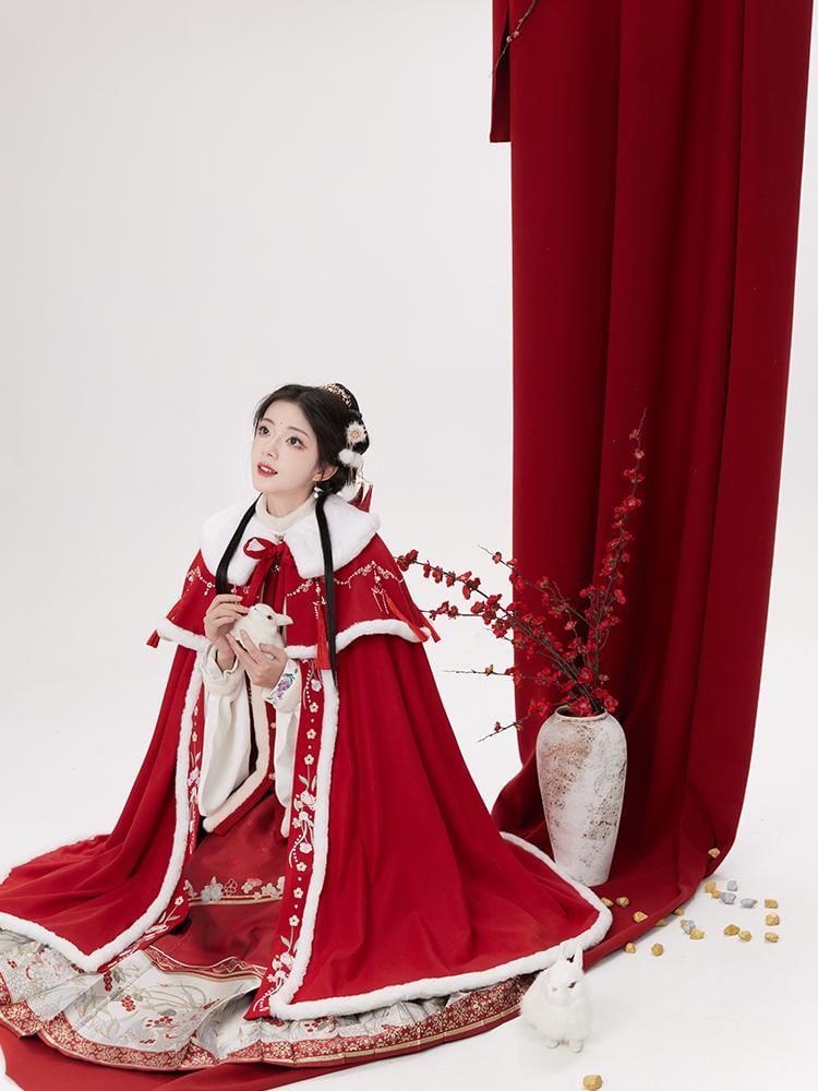 Traditional Chinese Embroidered Open Front Coat / Decorative Collar / Set