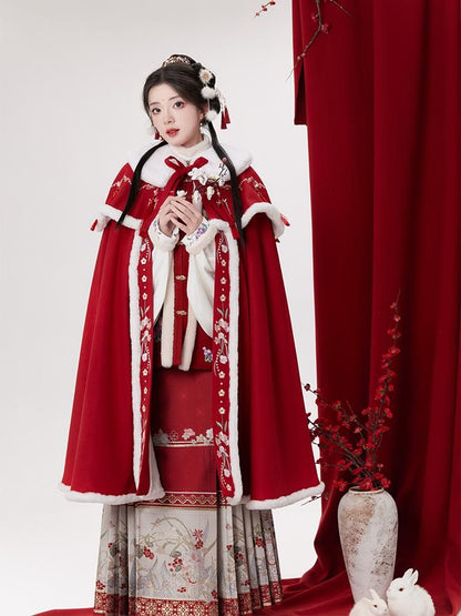 Traditional Chinese Embroidered Open Front Coat / Decorative Collar / Set