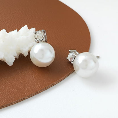 Earring Faux Pearl Rhinestone Drop